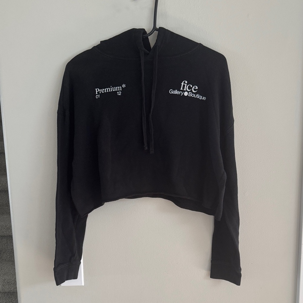 Premium Black Cropped Hoodie by